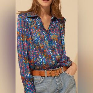 Ba&Sh Rive Blue Button Down Blouse